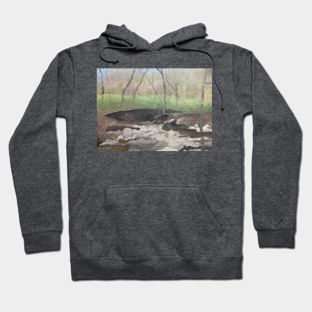 Stream by The Rocky Meadow Oil on Canvas Hoodie by Gallery Digitals